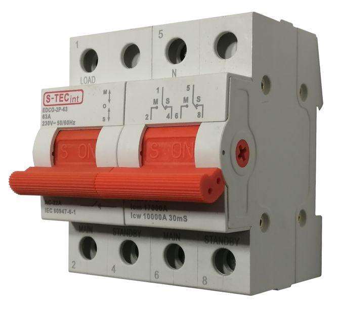 Change Over Switch 63 A 2 P Din Mount Edco 2 P 63 63 A