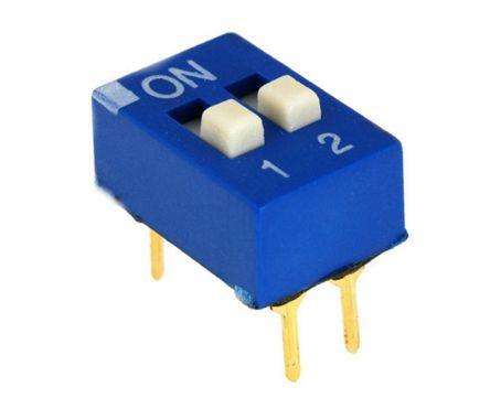 Dip Switch Spst 2 Pole 6.7mm Pcb Edg102 S