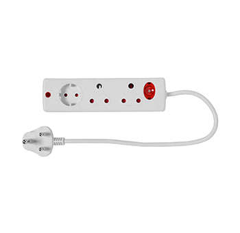 Multiplug 3 Way White E/Mate