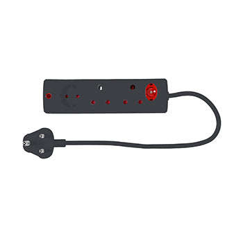 Multiplug 3 Way Black E/Mate