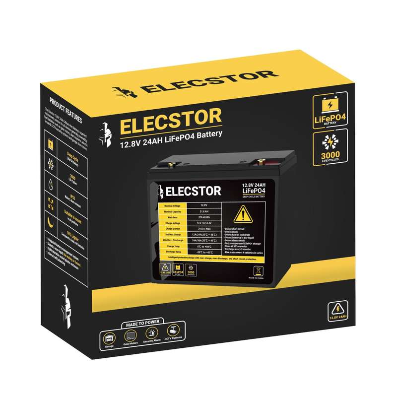 Elecstor 12 V 24 A Lifepo4 Battery 3000 Cycles