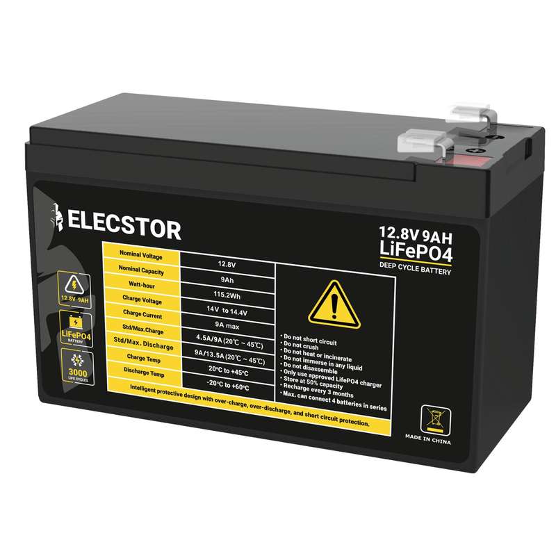 Elecstor 12 V 9 A Lifepo4 Battery 3000 Cycles