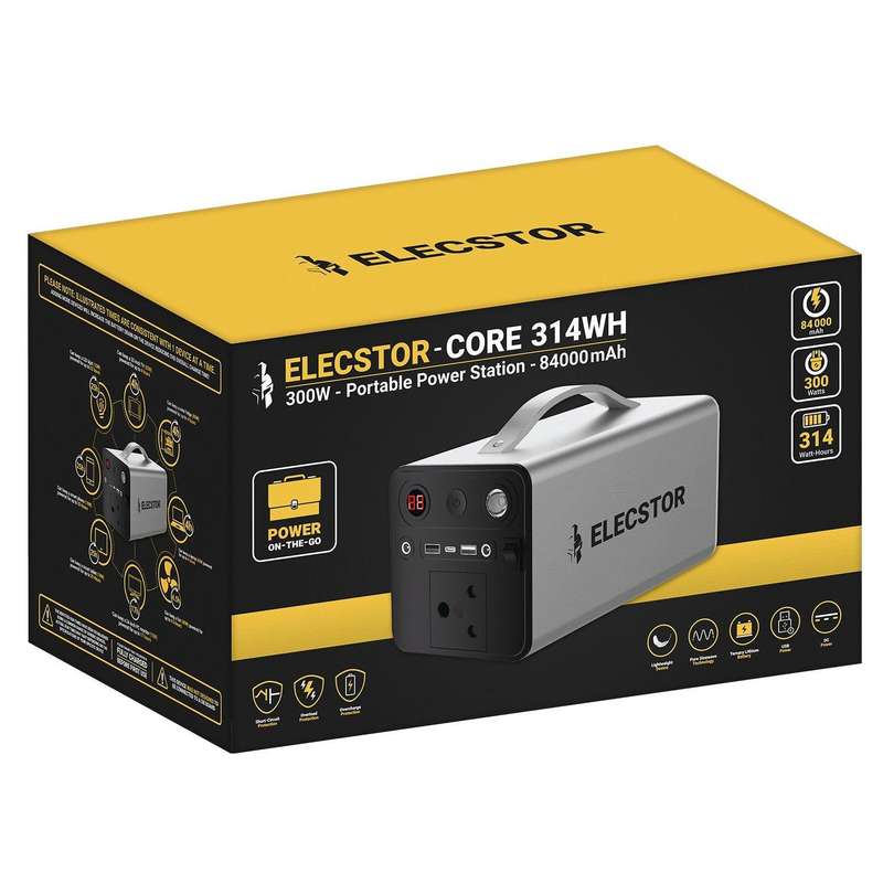 Elecstor Core 300 W Power Station 84000m Ah 314 Wh
