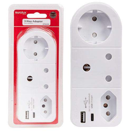 3 Way Adaptor With 2 Usb C & Old Usb
