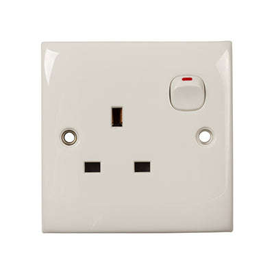 ***Bs Single Switch Socket White 10 A