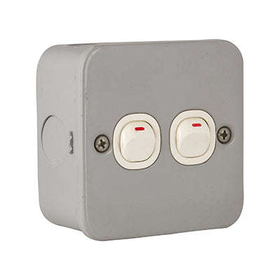 ***Bs 2 Gang 1 Way Switch Grey 10 A