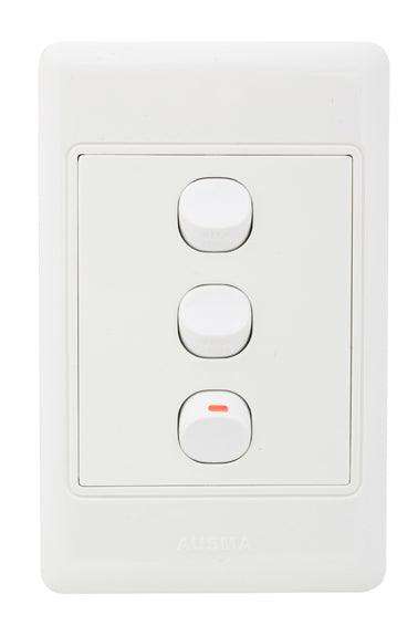 Eurolux Switch 3 Lever 1 Way Complete