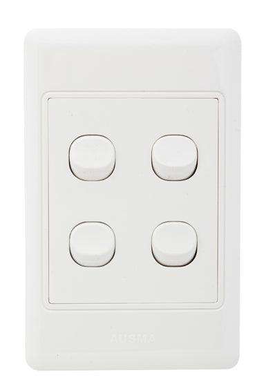 Eurolux Switch 4 Lever 1 Way Complete