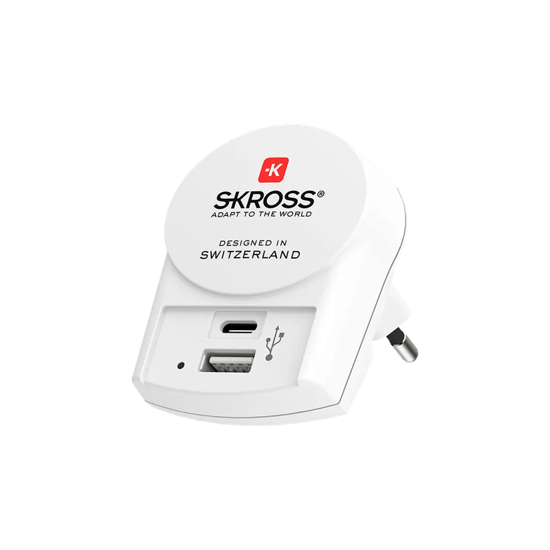 SKROSS - Euro USB Charger 1x Type C / 1x Type A