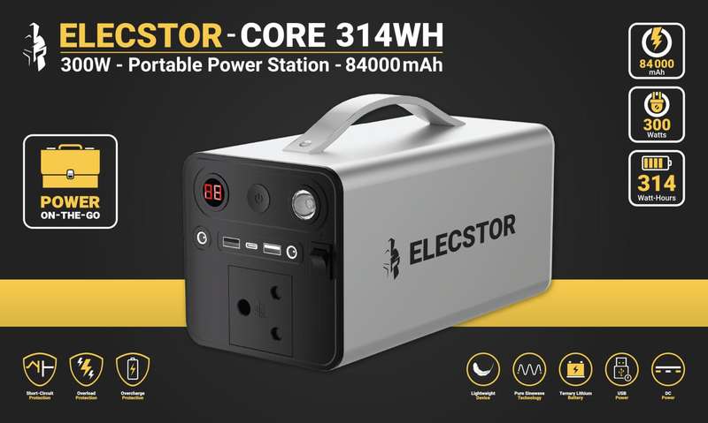 Elecstor Core 300 W Power Station 84000m Ah 314 Wh