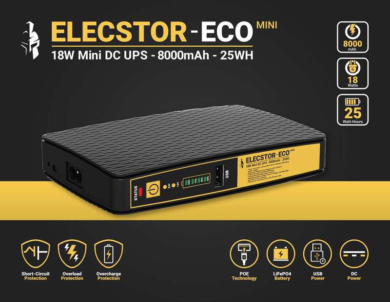 Elecstor 18 W Mini Ups 8000m Ah 25 Wh