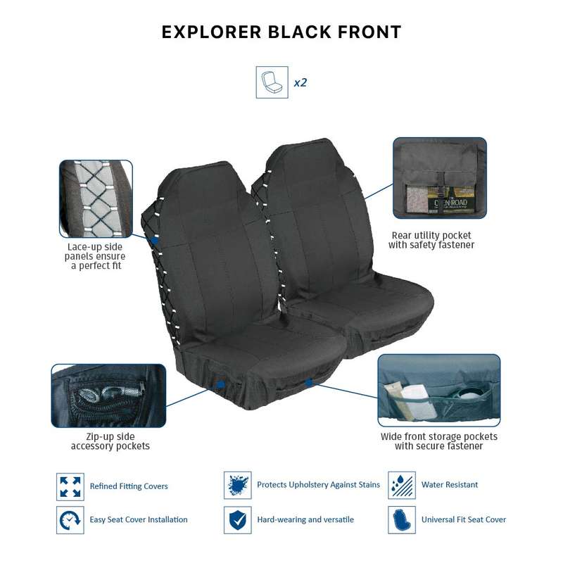 Stingray Explorer 2Pc Front 2Pc Car Seat Cover Set