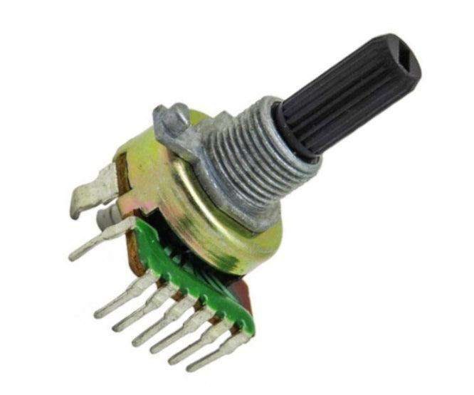 Potentiometr S/T Lin Dual 16.6mm 50 K Pcb 20mm Plastic Shaft 7 P Tba
