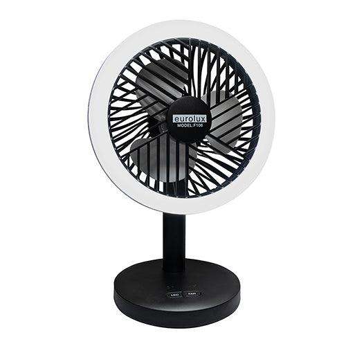Rechargeable Led Mini Fan Black