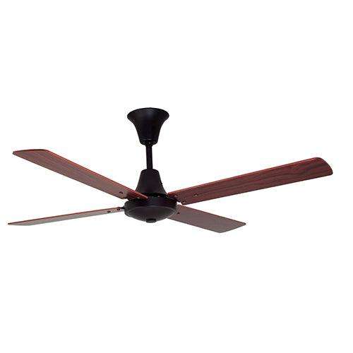 Colonial Ceiling Fan 4 Blades Matt Black & Dark Wood Motor Power 60w