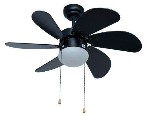 Turbo Swirl Ceiling Fan 6 Blades Black Motor Power 50w
