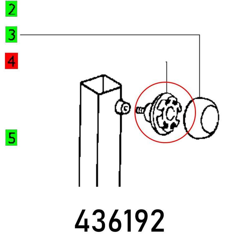 Knob Rear Half Kf 4 E M8 X12