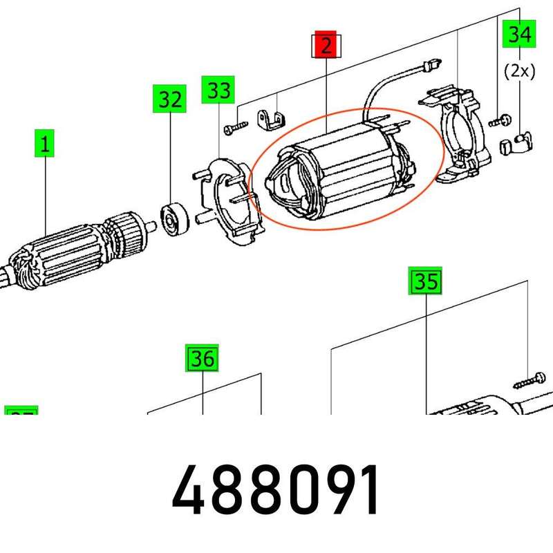 Field Coil Dx93 E Kompl. Et Gruppe