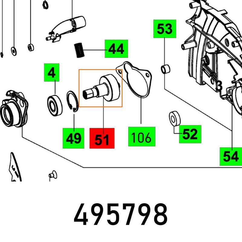 Gear Shaft Ts 55 Ebq