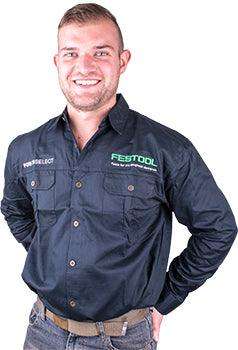 Festool Mens Long Sleeved Shirt Navy Blue Large