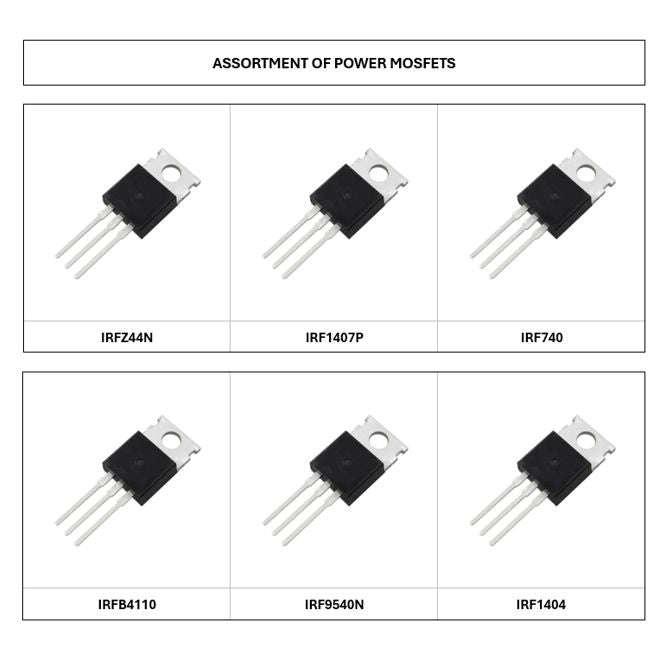 Assortment Of Power Mosfets In To220 Package 5 Each As Fet Power 1 A