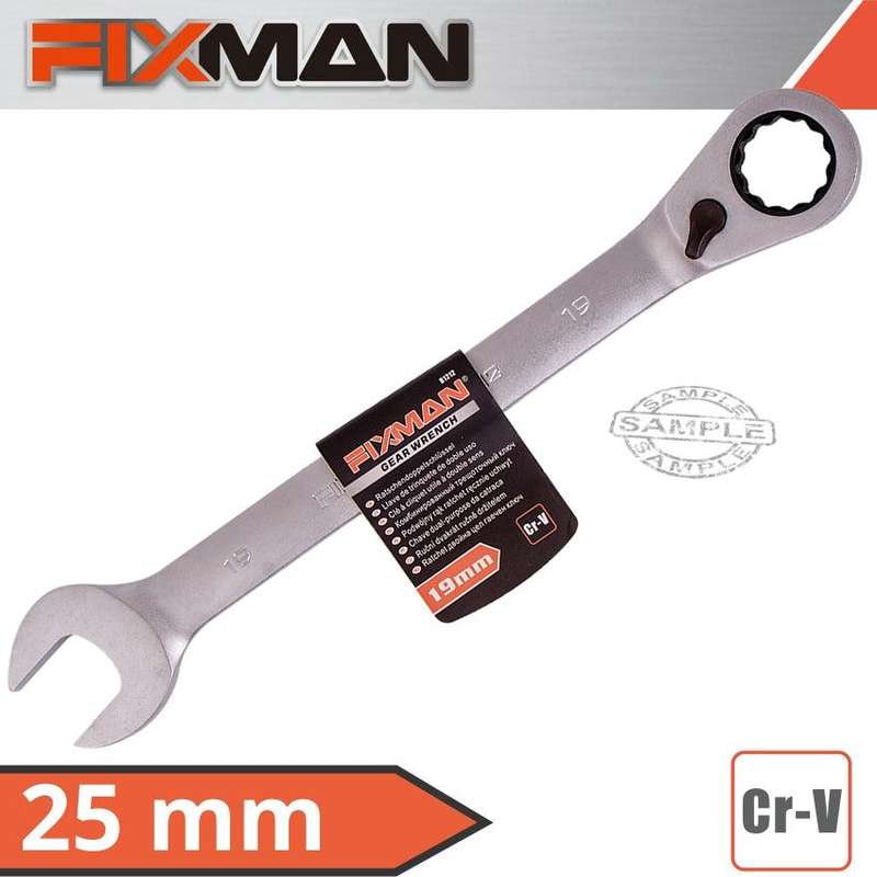 Fixman Reversible Combination Ratcheting Wrench 25 Mm