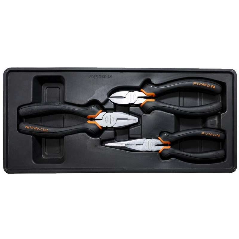 Fixman 3 Pc Pliers Set (Combination 8'ncutting 7.5' Long Nose 8')