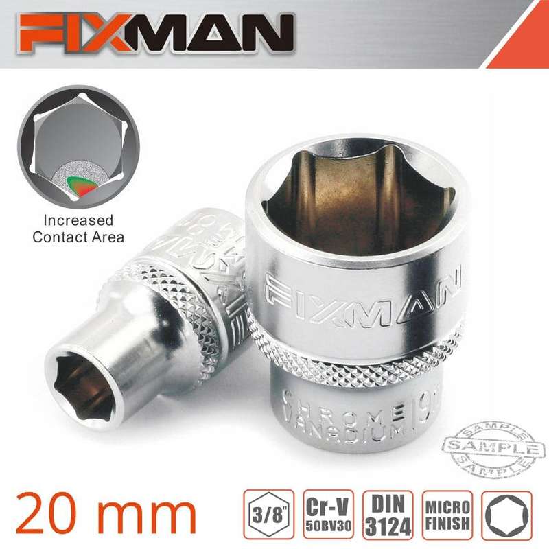Fixman 3/8' Drive Hex Socket 20 Mm
