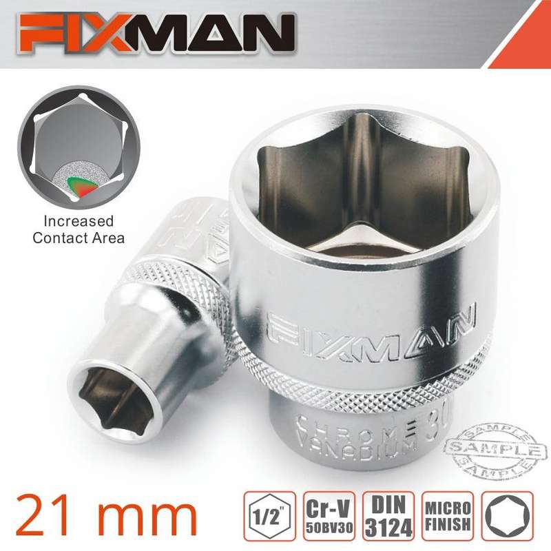 Fixman 1/2' Drive Hex Socket 21 Mm X 27.8 Mm