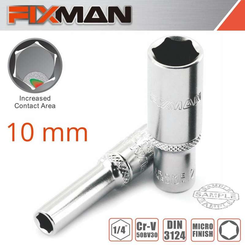 Fixman 1/4' Dr Deep Socket 10 Mm