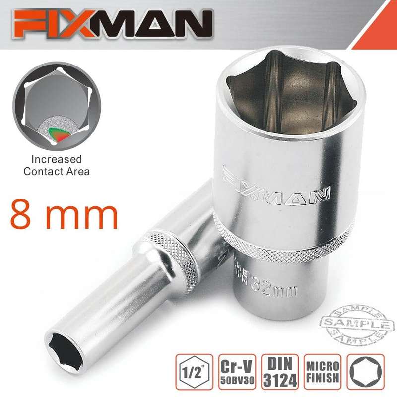Fixman 1/2' Dr Deep Socket 8 Mm