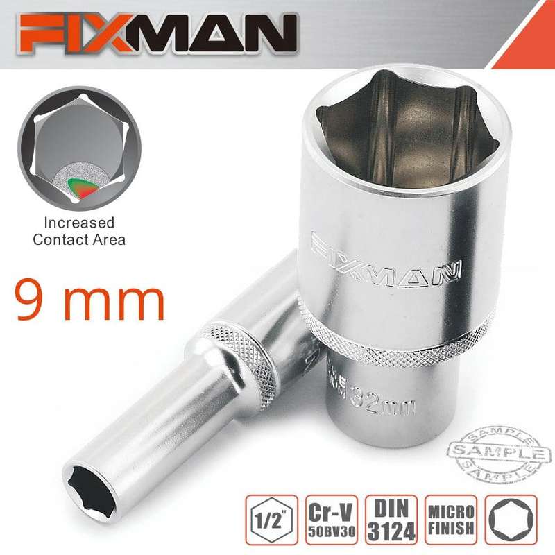 Fixman 1/2' Dr Deep Socket 9 Mm