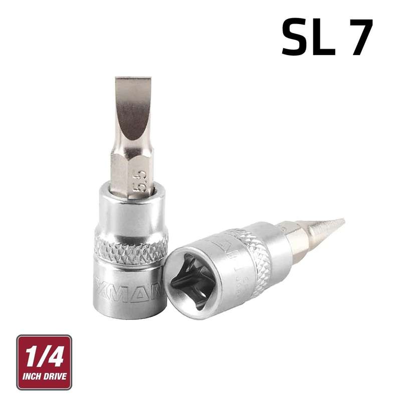 Fixman 1/4' Dr.Bit Socket Sl7 Slotted Screwdriver Bit