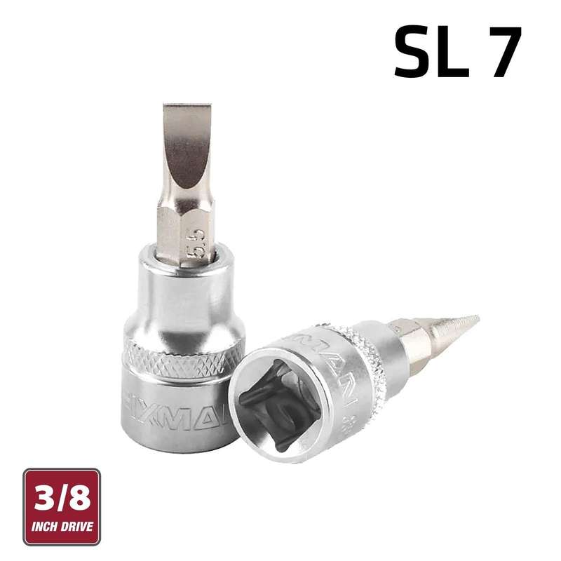 Fixman 3/8' Dr.Bit Socket Sl7 Slotted Screwdriver Bit