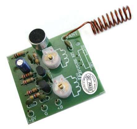 Fm Wireless Mic 2 State 9 Vdc Kit 42x39x15mm Fk703