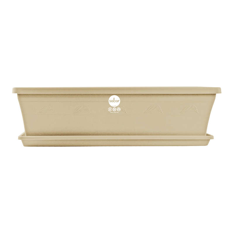 Sebor Sill Planter & Saucer Set 50 Cm Beige