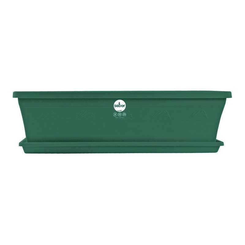 Sebor Sill Planter & Saucer Set 50 Cm Green