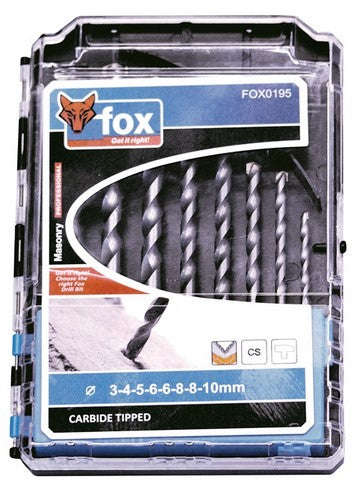 Drill Set Fox Masonry P/8 Pro 3 10 Mm