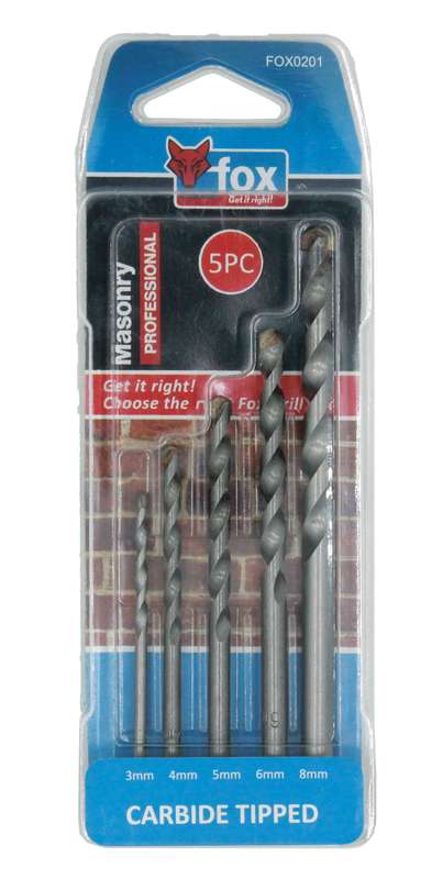 Drill Set Fox Masonry P/5 Pro 3 8 Mm