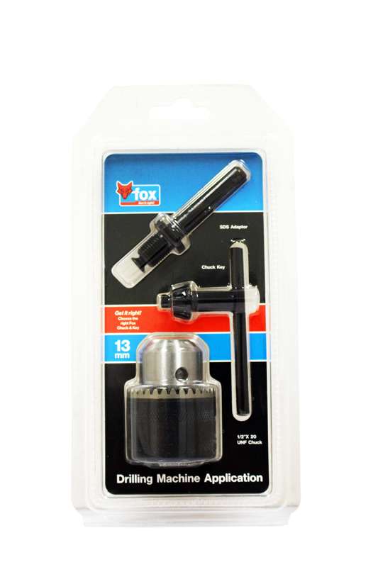 Fox Chuck & Key 13 Mm & Sds Adaptor