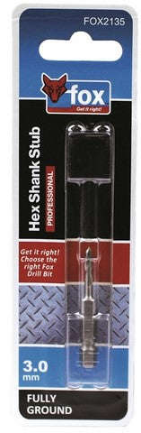 Drill Stub Fox Hss Hex 3.0 X47 Mm Xxx