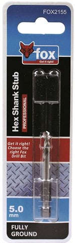 Drill Stub Fox Hss Hex 5.0 X59 Mm Xxx