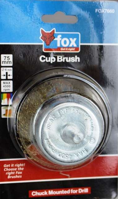 Wire Cup Fox Crimped Fine 75 Mm(drill)