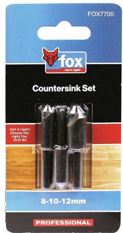 Drill Set Fox Countersink P/3 (8 10 12)