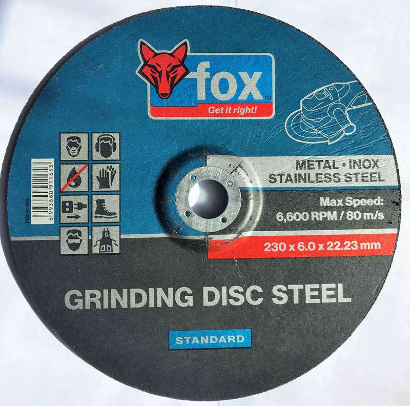 Disc Fox Grind Steel 230 X6.0 Mm Std