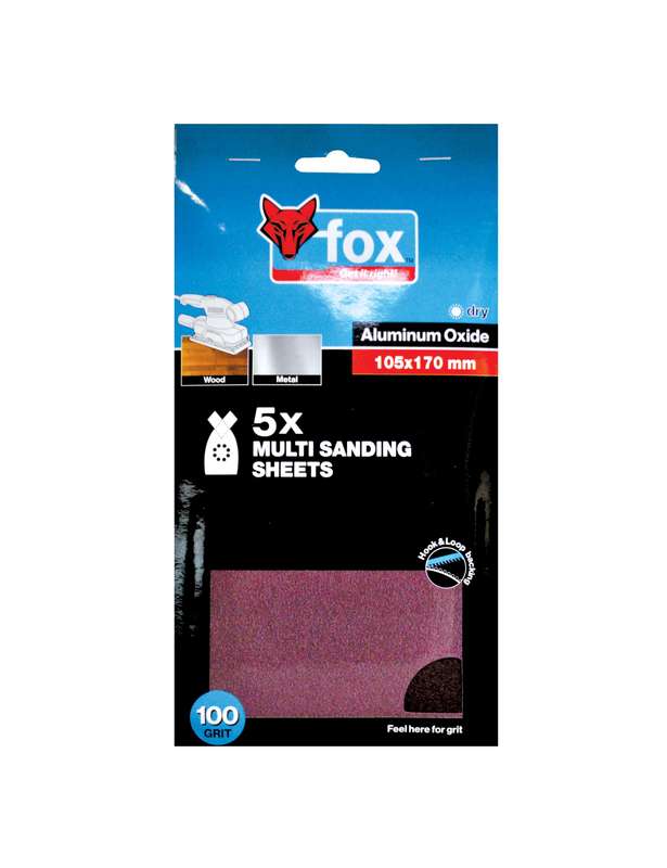 Abr Fox Multi Sanding Sheets P100 P/5 Xxx