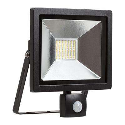 Led 30w Floodlight & Sensor Black 4000 K