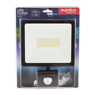 Led 40w Floodlight & Sensor Black 4000 K
