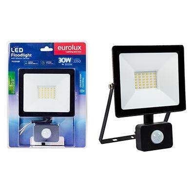 Led 30w Floodlight Black With Sensor Blister