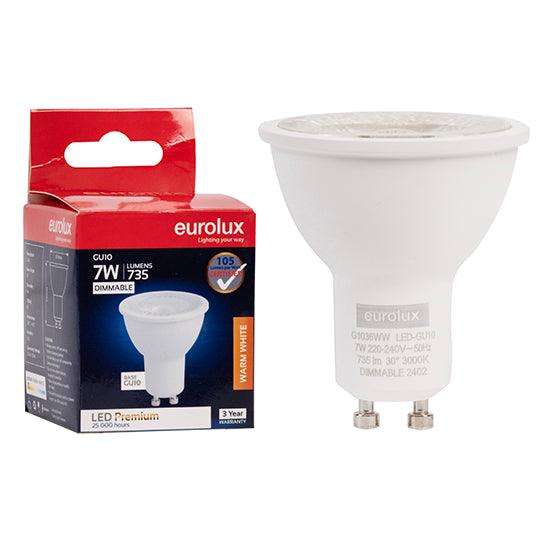 Gu10 Premium Clear Lens 7w Led 3000 K Dimmable N